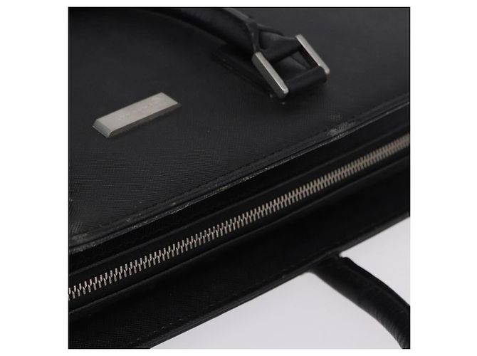 Borsa Business BURBERRY in pelle nera con dettagli argento Auth ep15311 Nero - vista 7
