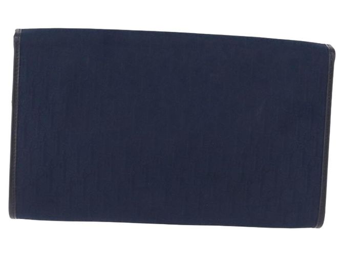 Borsa a tracolla con catena Christian Dior Trotter Canvas Navy Gold Auth 193861 D'oro Blu navy - vista 3