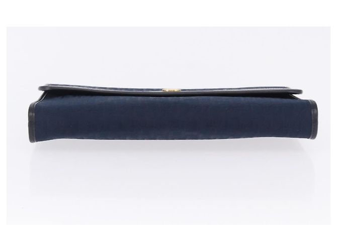 Borsa a tracolla con catena Christian Dior Trotter Canvas Navy Gold Auth 193861 D'oro Blu navy - vista 9
