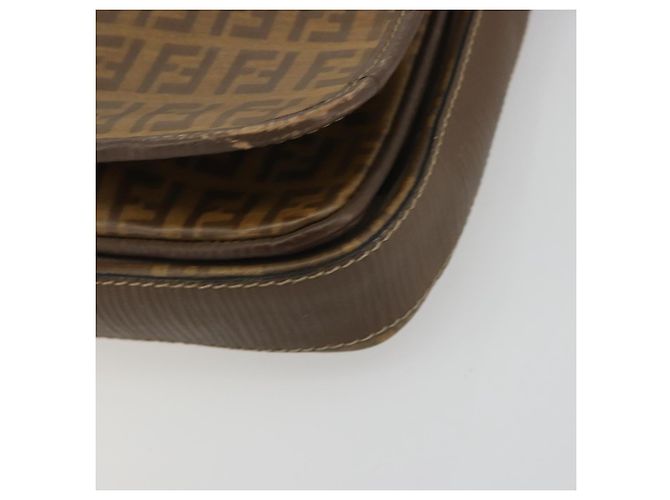 Borsa a tracolla FENDI Zucchino in PVC e pelle marrone Auth ep15338 - vista 10