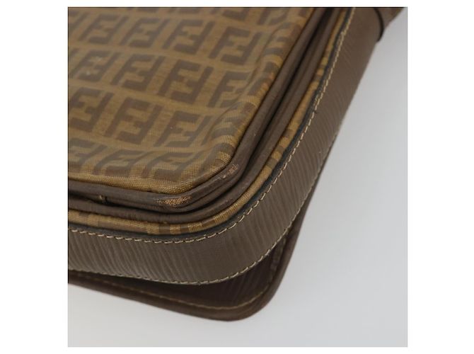Borsa a tracolla FENDI Zucchino in PVC e pelle marrone Auth ep15338 - vista 12