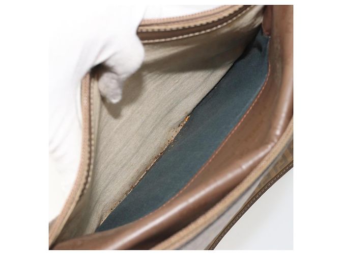 Borsa a tracolla FENDI Zucchino in PVC e pelle marrone Auth ep15338 - vista 17