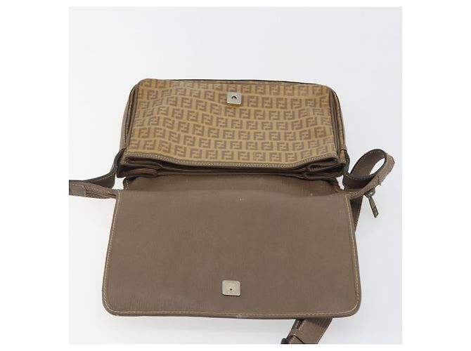 Borsa a tracolla FENDI Zucchino in PVC e pelle marrone Auth ep15338 - vista 19
