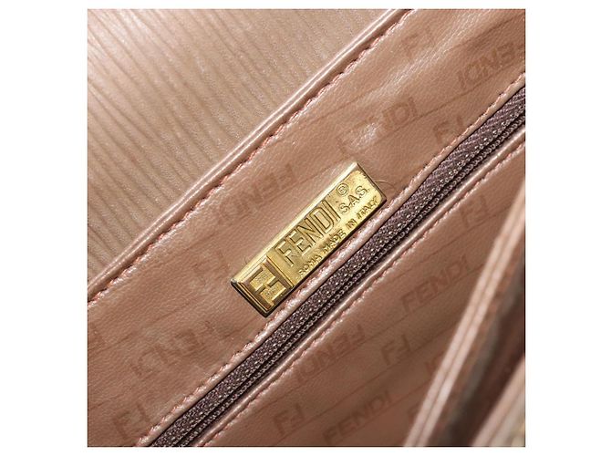 Borsa a tracolla FENDI Zucchino in PVC e pelle marrone Auth ep15338 - vista 20