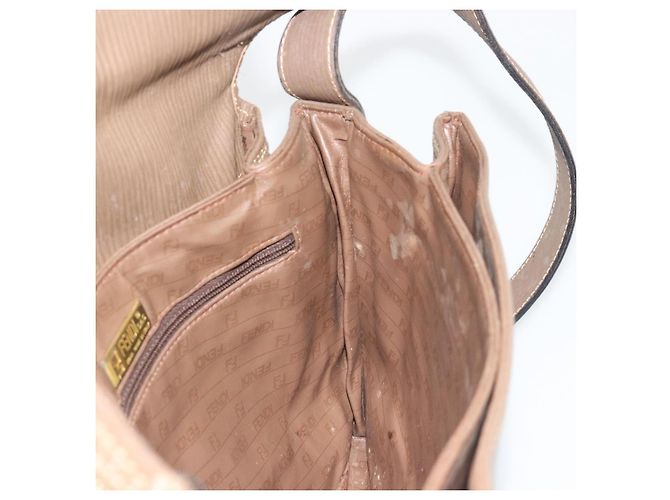 Borsa a tracolla FENDI Zucchino in PVC e pelle marrone Auth ep15338 - vista 22
