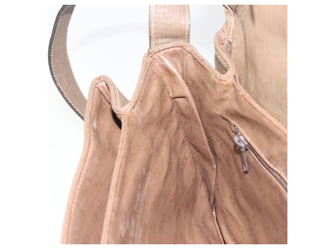 Borsa a tracolla FENDI Zucchino in PVC e pelle marrone Auth ep15338 - vista 23