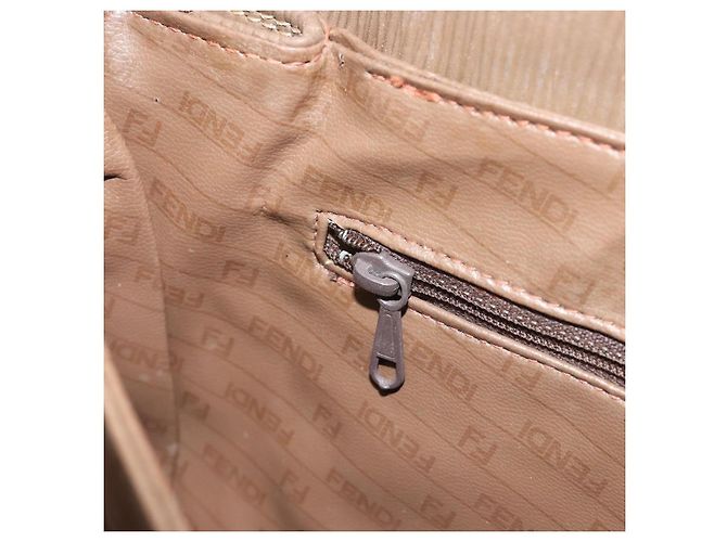 Borsa a tracolla FENDI Zucchino in PVC e pelle marrone Auth ep15338 - vista 24