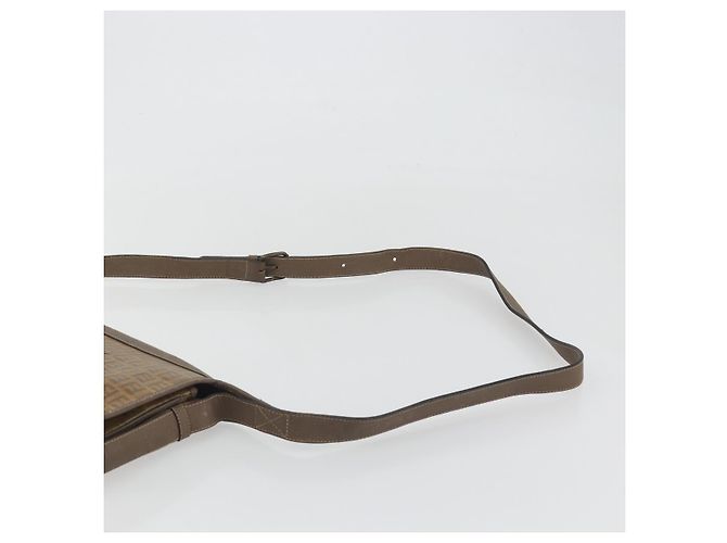 Borsa a tracolla FENDI Zucchino in PVC e pelle marrone Auth ep15338 - vista 8