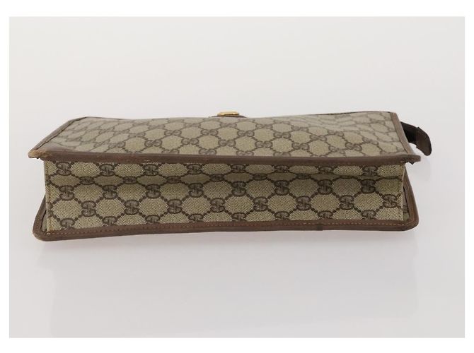 Sac pochette et sac cabas GUCCI GG Supreme en PVC et cuir 2 ensembles Beige Or Auth 192415 - vue 14
