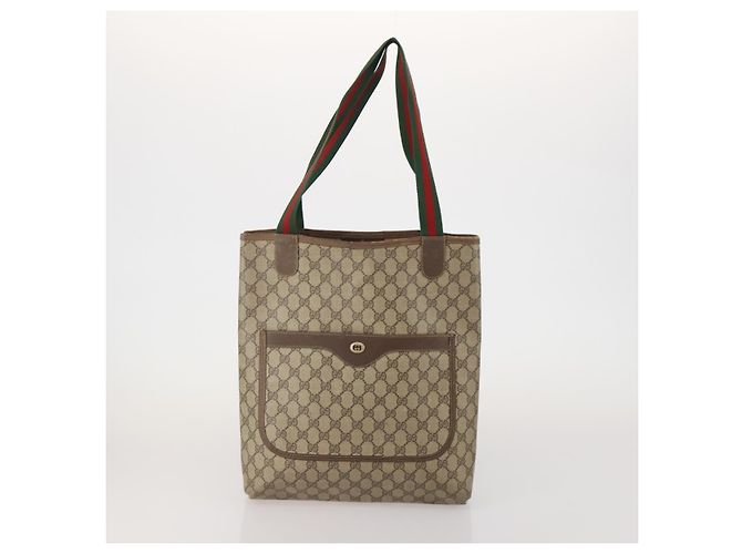 Sac pochette et sac cabas GUCCI GG Supreme en PVC et cuir 2 ensembles Beige Or Auth 192415 - vue 2