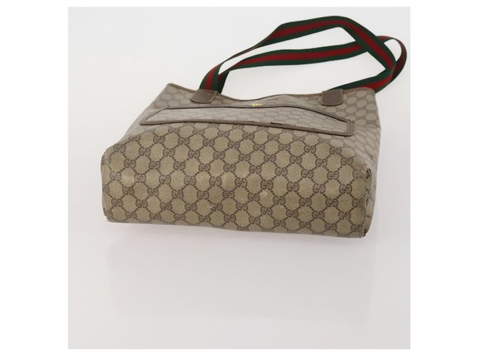 Sac pochette et sac cabas GUCCI GG Supreme en PVC et cuir 2 ensembles Beige Or Auth 192415 - vue 7