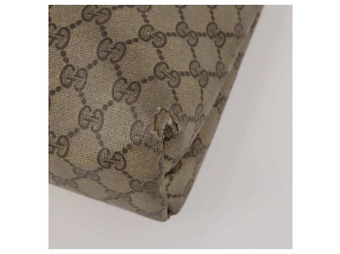 Sac pochette et sac cabas GUCCI GG Supreme en PVC et cuir 2 ensembles Beige Or Auth 192415 - vue 8