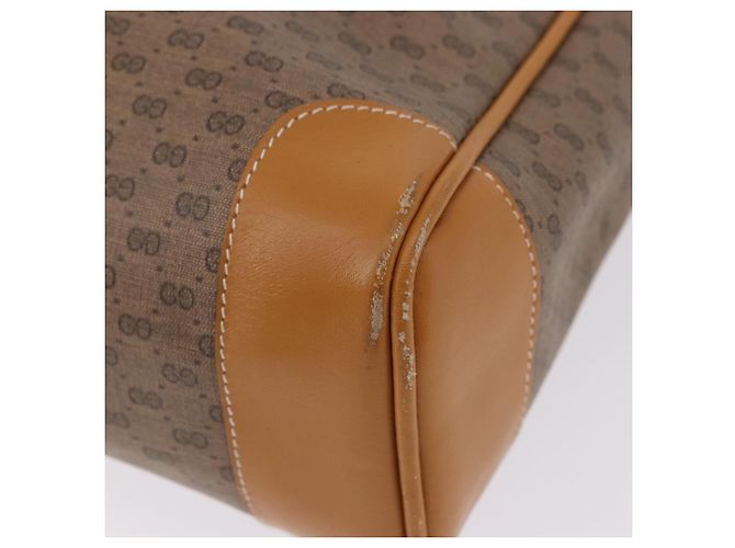 Borsa Tote GUCCI Micro GG Supreme PVC Beige Oro Auth 193519 D'oro - vista 13