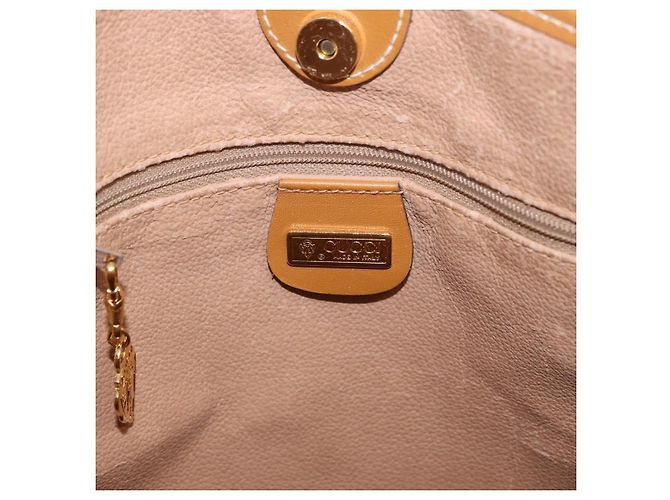 Borsa Tote GUCCI Micro GG Supreme PVC Beige Oro Auth 193519 D'oro - vista 14