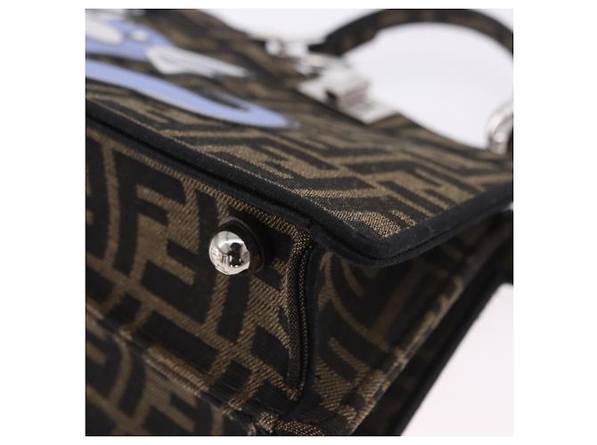 FENDI x FRGMT x POKMON Zucca Canvas Peek A Boo Dratini 8BN885 Auth ka5395SM Marrone Argento - vista 13
