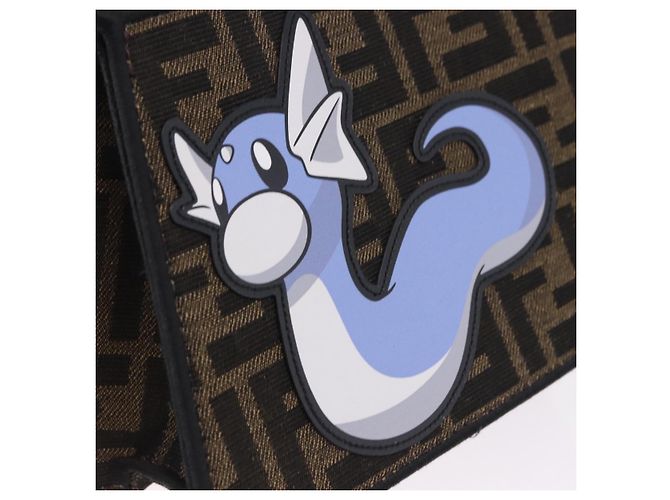FENDI x FRGMT x POKMON Zucca Canvas Peek A Boo Dratini 8BN885 Auth ka5395SM Marrone Argento - vista 16