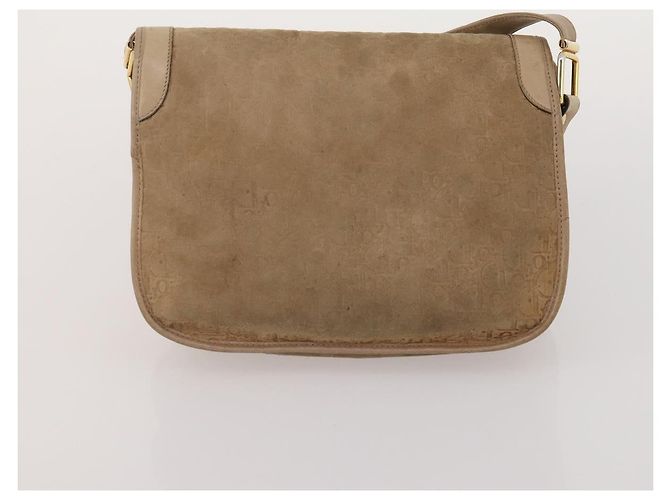 Borsa a Spalla Christian Dior Pelle Suede 2 Set Beige Auth 192891 - vista 11