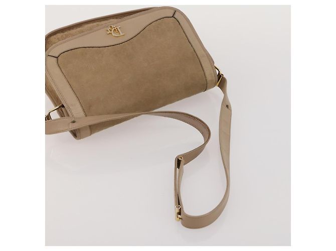 Borsa a Spalla Christian Dior Pelle Suede 2 Set Beige Auth 192891 - vista 13