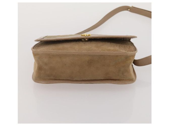 Borsa a Spalla Christian Dior Pelle Suede 2 Set Beige Auth 192891 - vista 15