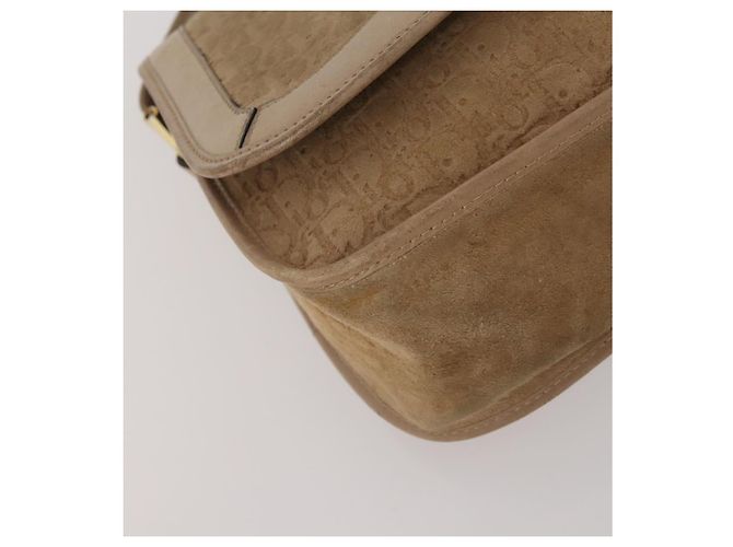 Borsa a Spalla Christian Dior Pelle Suede 2 Set Beige Auth 192891 - vista 16