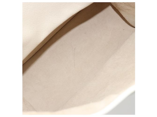 Borsa Tote Miu Miu in pelle bianco e argento Auth bs36295A - vista 10