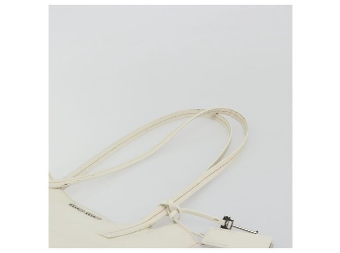 Borsa Tote Miu Miu in pelle bianco e argento Auth bs36295A - vista 14