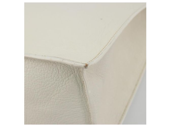 Borsa Tote Miu Miu in pelle bianco e argento Auth bs36295A - vista 15