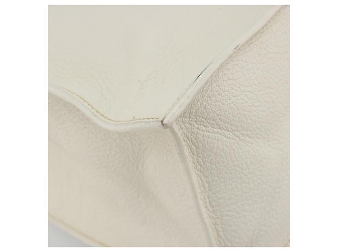 Borsa Tote Miu Miu in pelle bianco e argento Auth bs36295A - vista 16