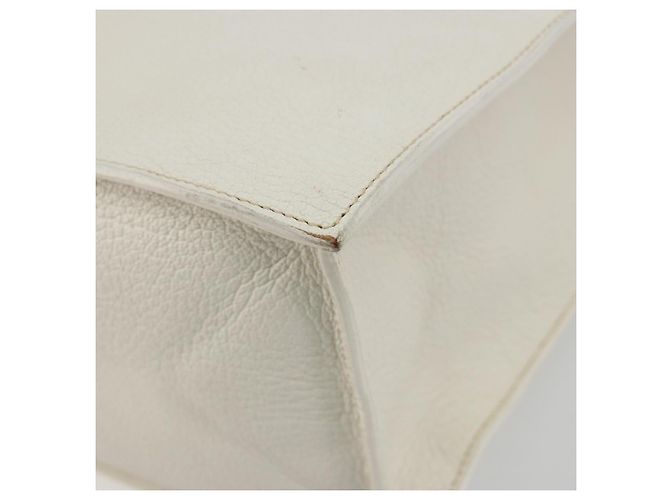 Borsa Tote Miu Miu in pelle bianco e argento Auth bs36295A - vista 17