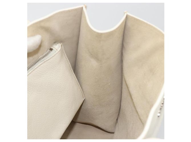 Borsa Tote Miu Miu in pelle bianco e argento Auth bs36295A - vista 21