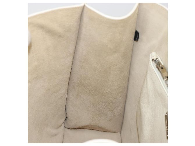 Borsa Tote Miu Miu in pelle bianco e argento Auth bs36295A - vista 22