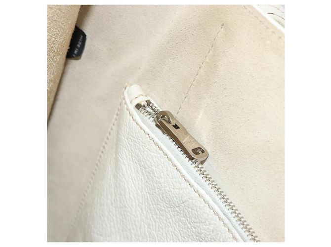 Borsa Tote Miu Miu in pelle bianco e argento Auth bs36295A - vista 23