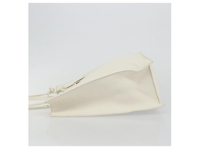 Borsa Tote Miu Miu in pelle bianco e argento Auth bs36295A - vista 4