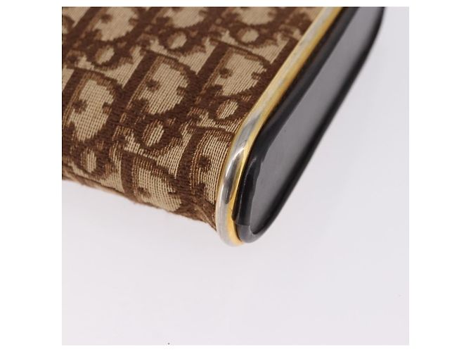 Borsa a tracolla Christian Dior Trotter Canvas Beige Oro Auth 193513 D'oro - vista 11