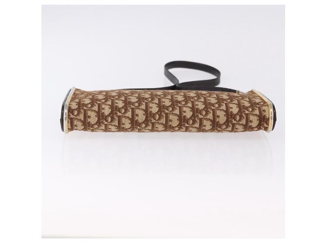 Borsa a tracolla Christian Dior Trotter Canvas Beige Oro Auth 193513 D'oro - vista 9
