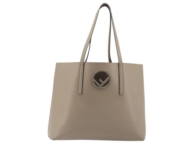FENDI F's Tote Bag Leder Grau 8BH348 Auth 192696A Braun - Ansicht 2