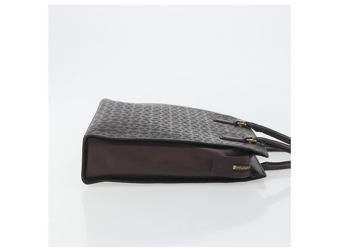 Céline CELINE C Macadam Handtasche aus Canvas und Leder Dunkelbraun Gold Auth 191840A - Ansicht 4