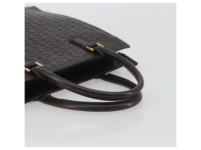 Céline CELINE C Macadam Handtasche aus Canvas und Leder Dunkelbraun Gold Auth 191840A - Ansicht 7
