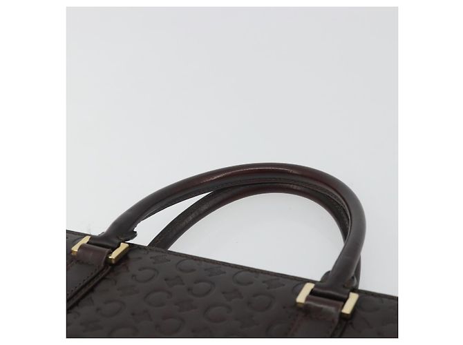 Céline CELINE C Macadam Handtasche aus Canvas und Leder Dunkelbraun Gold Auth 191840A - Ansicht 8