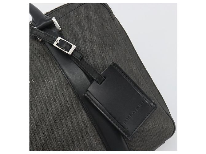 Bulgari Borsa Business BVLGARI in PVC Grigio Argento Auth bs36291 Marrone - vista 14
