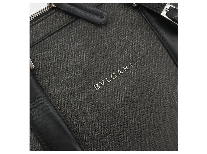 Bulgari Borsa Business BVLGARI in PVC Grigio Argento Auth bs36291 Marrone - vista 15
