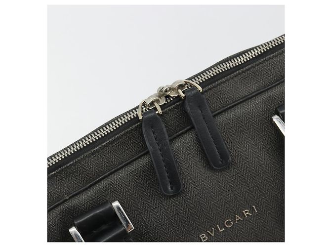 Bulgari Borsa Business BVLGARI in PVC Grigio Argento Auth bs36291 Marrone - vista 16