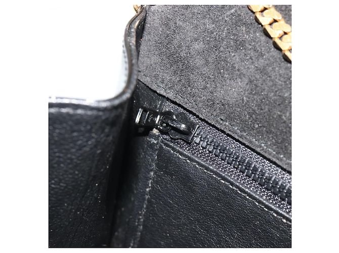 Borsa a Spalla con Catena BALLY in Pelle Vernice Nera e Oro Auth bs36285A Nero D'oro - vista 20