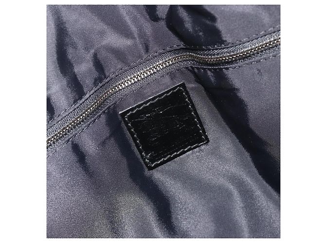 Borsa Tote BURBERRY Nova Check in nylon nero argento Auth ep15157 - vista 15