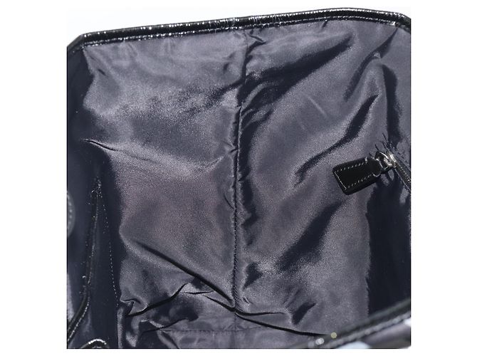Borsa Tote BURBERRY Nova Check in nylon nero argento Auth ep15157 - vista 18