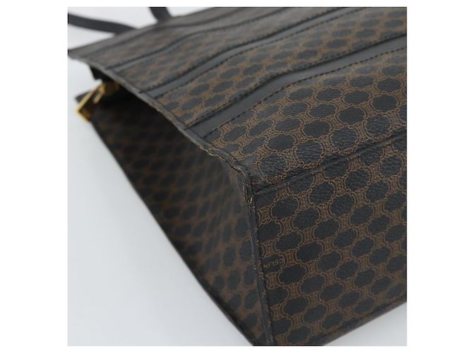 Edge Céline CELINE Macadam Canvas Tote Bag PVC Leder Schwarz Gold Auth 193112 Golden - vista 11