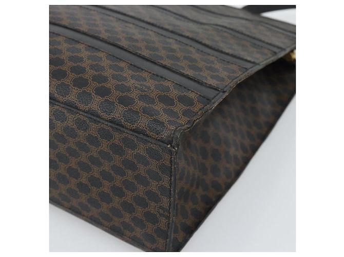 Edge Céline CELINE Macadam Canvas Tote Bag PVC Leder Schwarz Gold Auth 193112 Golden - vista 12