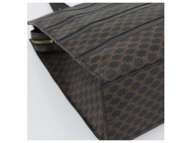 Edge Céline CELINE Macadam Canvas Tote Bag PVC Leder Schwarz Gold Auth 193112 Golden - vista 13