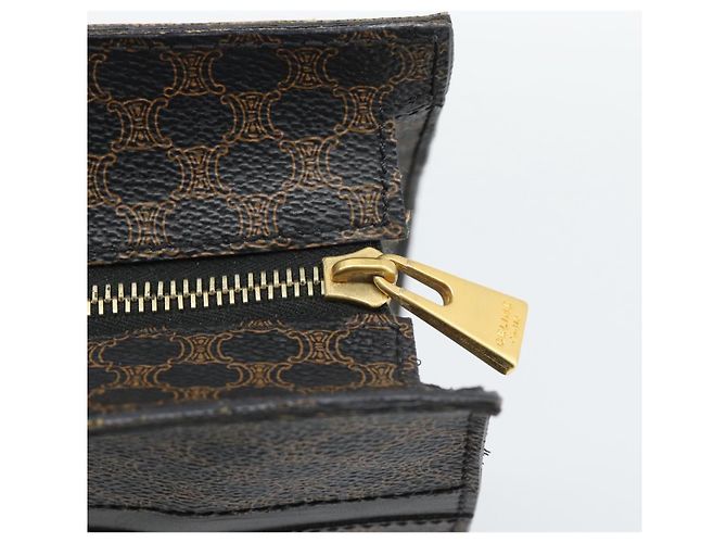 Edge Céline CELINE Macadam Canvas Tote Bag PVC Leder Schwarz Gold Auth 193112 Golden - vista 14