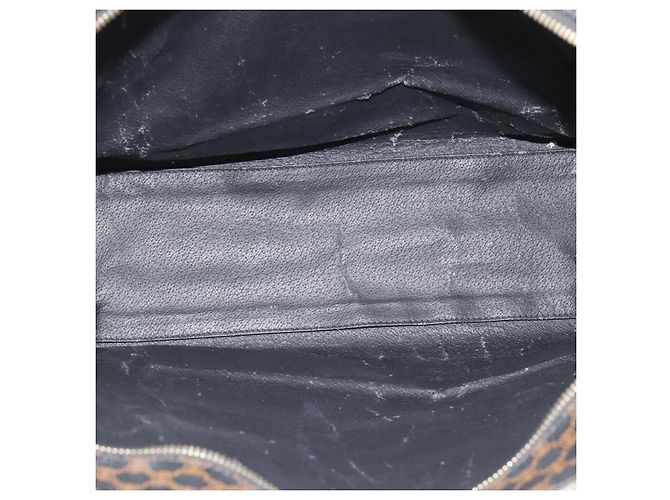 Edge Céline CELINE Macadam Canvas Tote Bag PVC Leder Schwarz Gold Auth 193112 Golden - vista 16